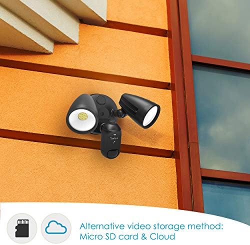 Teetsie Floodlight Камера Hardwired Сензор за Движење на Отворено Светлина со 1080P WiFi Home Security Cam Алекса IP65 Водоотпорен