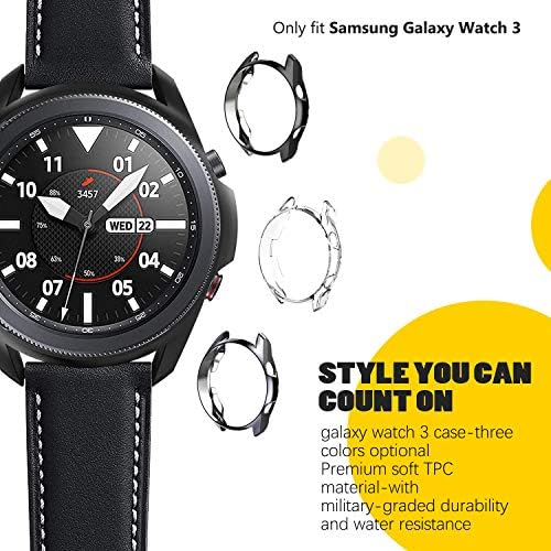 Fvlerz Случај за Samsung Галакси Watch 3 45mm, 2 Пакет Мека TPU Анти-Нула Shockproof Случај Покрие Сите Околу Заштитен Браник Школка