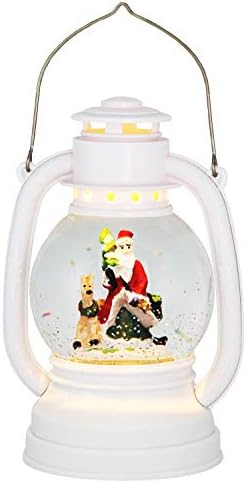 Wondise Божиќ Дедо мраз Снег Глобус Фенер Батеријата Управува со 6 Часовен Тајмер, Сјај и Вода Вителот снежна топка Топла Светлина