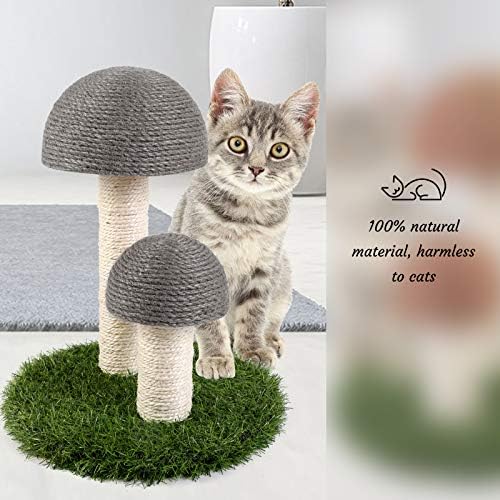 Odoland Гребење Мачка Пост - Печурки Природни Трајни Сисал Одбор Scratcher за Писе на Здравје и Добро Однесување, Мебел Нула Одвраќање
