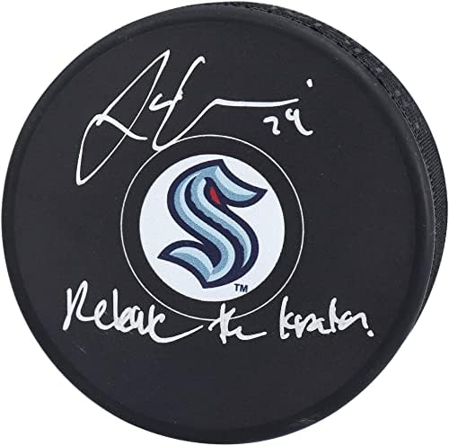 Џејми Oleksiak Сиетл Kraken Autographed Хокеј дух пакостник соОслободување На Kraken Натпис - Autographed NHL Пакови
