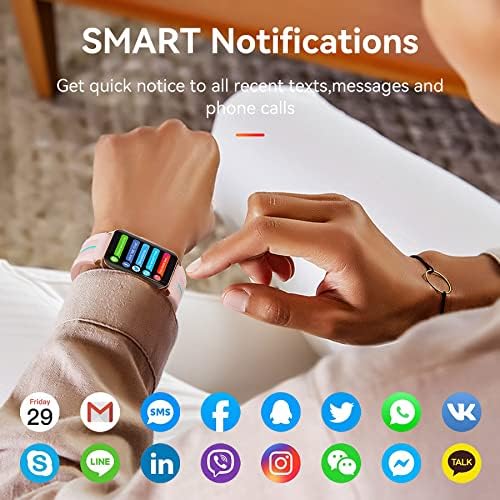 Smart Watch за Android и iOS Телефони ,1.57 инчен Full Touch Screen Фитнес Тракер со отчукувањата на Срцето & Крв, Кислород Следење