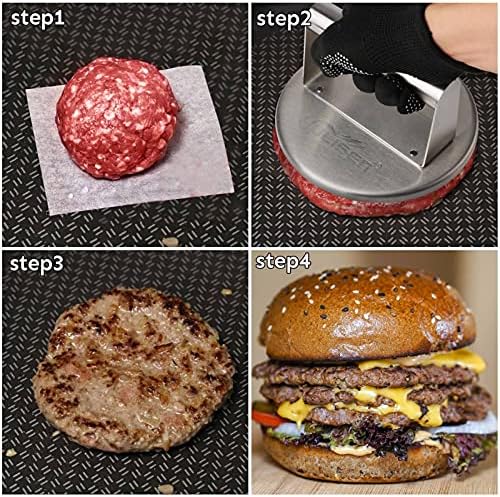 HULISEN Бургер Притиснете Хамбургер Пети Создателот, од не ' Рѓосувачки Челик Хамбургер Притиснете, Круг Пресече Бургер Притиснете