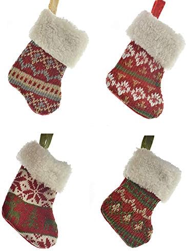 Homeford Божиќ Мини Традиционалните Поврзана Чорапи, 6-Инчен, 4-Парче