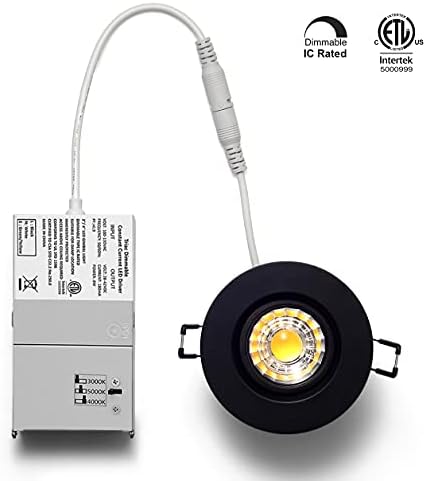 YUURTA (4-Pack) 3 Инчен 8W 3CCT LED Gimbal вградна светилка (Canless Тенџере Светлина) Боја Избор: 3000K/4000K/5000K 120V Dimmable