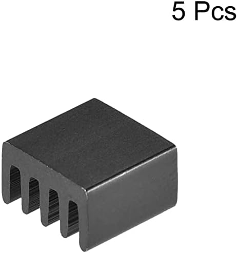 EuisdanAA Паралелна Линија Рецка Heatsink за MOS графичкиот процесор IC Чип Црна 9 x 9 x 5 mm 5pcs(Disipador де calor де muesca де