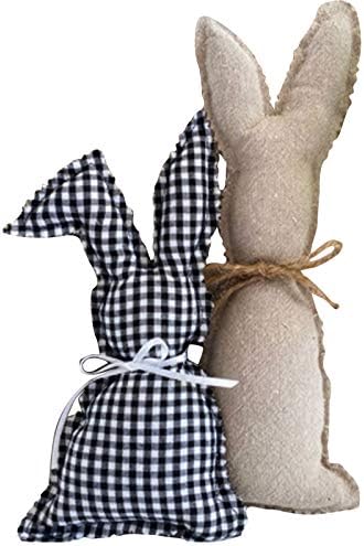 YJYdada Велигден Bunny Centerpieces, 2PC Ткаенина Партија Декорација Bunny Декорација Аранжман Зајакот Кукли - рачно изработени Кадифен