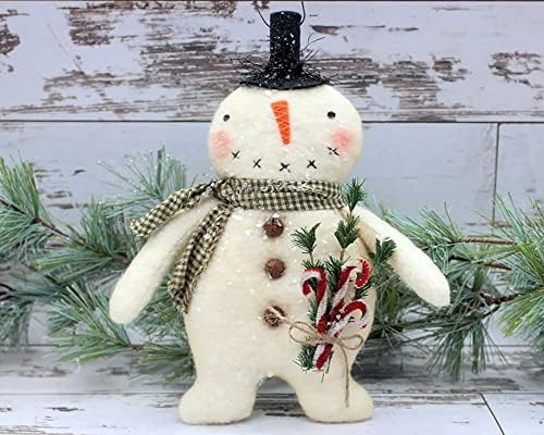 Снешко Кукла Украс Земја Примитивно Божиќ Зимски Одмор Farmhouse Дома Декор Акцент