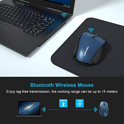 Bluetooth Безжична Глувчето, TECKNET 5 Прилагодливи DPI Нивоа, 24-Месец на животниот Век на Батеријата, 6 Копчиња Компатибилен за