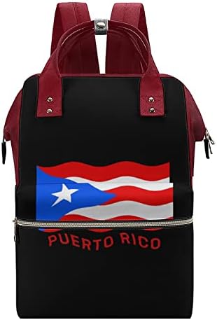 Puerto Rico Знаме Пелена Торба Ранец Стилски Породилно Nappy Торба Мултифункционален Водоотпорен Патување Медицински Сестри Рамо