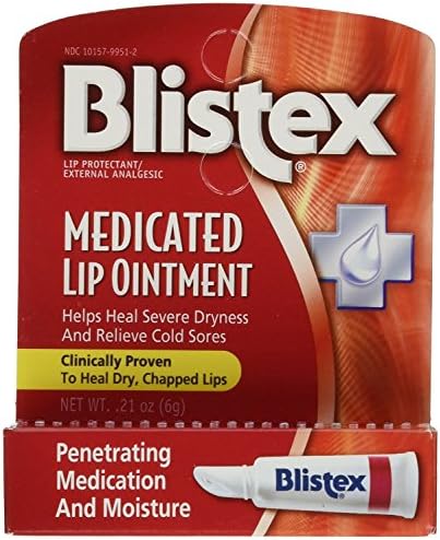Blistex Medicated Усна Маст, Усна Protectant, 0.21 оз, 3 кутии од 2 цевки (Вкупно 6 цевки)