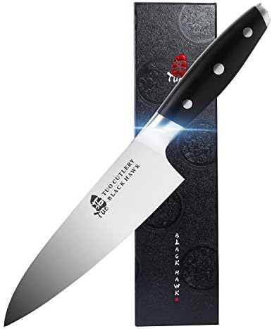 TUO Готвач Нож - 7 инчен Професионални Кујната Готвење Gyuto Нож - ' Рѓа Отпор германски РК Челик Целосна Танг Pakkawood Рачка -