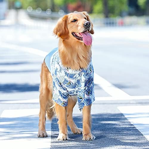 Aspet Големо Куче Сончање на Плажа Облека Печатени Кошула Летото и Летните Тенка Кул Golden Retriever Shiba Inu Средни Голема Куче