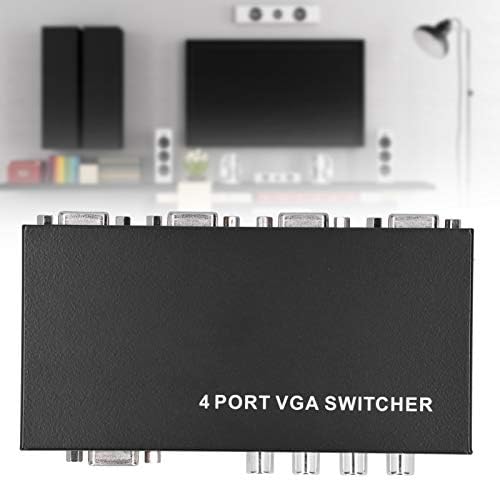 Heayzoki VGA Прекинувач,4 Port VGA Switcher SVGA Следи Споделување Switch Кутија 4in1out за PC TV LCD Монитор, за Дома Аудио и Видео,Конзоли