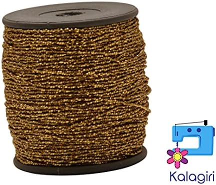 Kalagiri Дијамант Обложени Предиво Тема Темно Златна Боја Везови и Капчиња Накит Изработка на Предиво Тема 80 Метри Пакет од 6 Компјутери