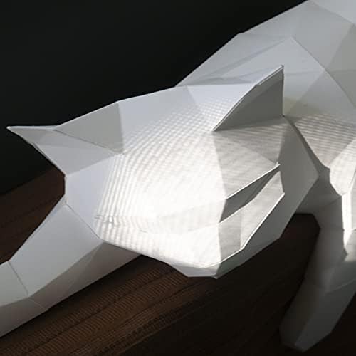 WLL-ДП Мрзливи Мачка Изгледа DIY Хартија Скулптури на Хартија Занает 3D Геометриски Дома Декорација Креативни рачно изработени Игра