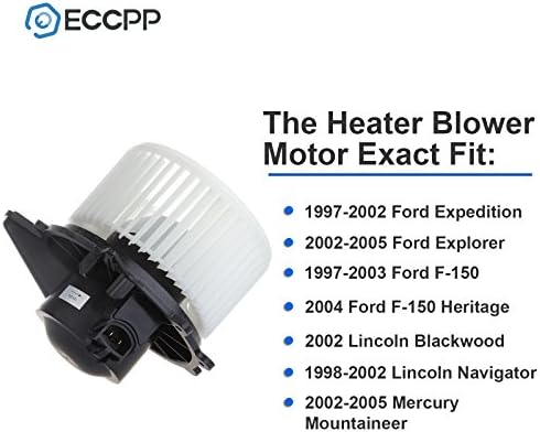 ECCPP HVAC Пластични Грејач Компресор Моторни ABS за Ford w/Фан Кафез одговара за 1997-2002 за Ford Експедицијата /2002-2005 за Ford