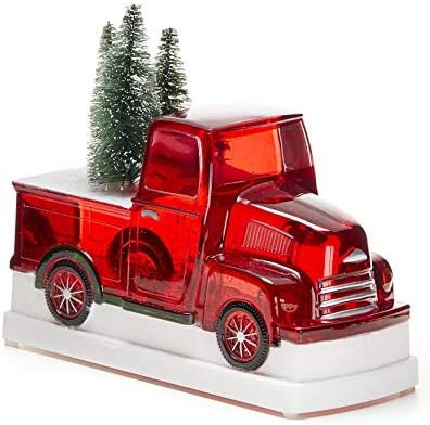 Божиќ Светлина-Up Снег Глобус - Црвена Камион - 8 х 6.5 Инчи