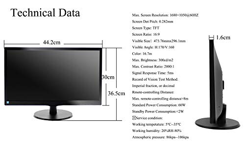Huanyu 21.5 (54.6 CM) LCD Оптички Дигитален Визуелна Острина Табелата 21.5-инчен Око топ Листите Inteligent Визија Табелата Optometry