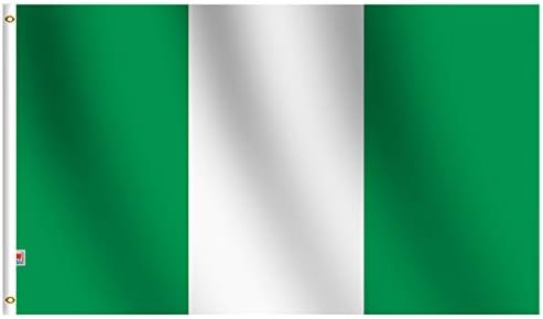 Премиум Нигерија Знаме 3x5 Ft Отворено Големи, Умерено-Отворено Двете Страни Најдолго Трае Оксфорд Најлон 210D-| Четворни Stitched