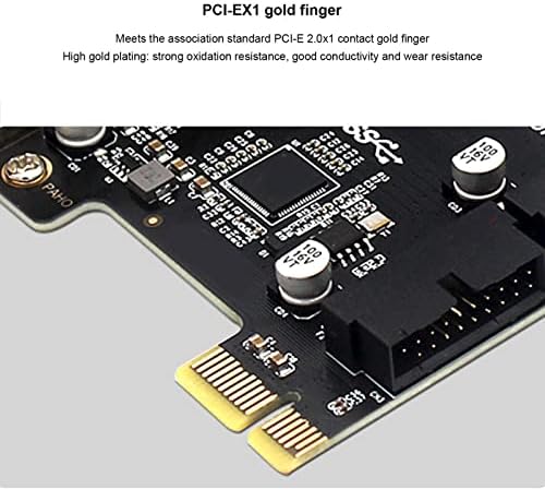 PCI-E да USB 3.0 Експанзија Картичка, PCl-E X1 Компатибилен со X4/X8/X16, 19/20PIN Конектор, PCI Express Експанзија Картичка за Десктоп