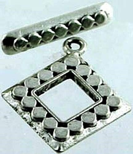 Монистра Занает Изработка На Накит 2 Пар Дијамантски Антички Сребрен Pewter Toggle Clasps