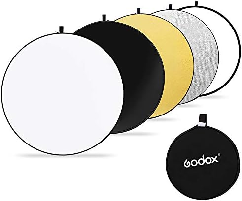 GODOX 32 80см 5-во-1 Расклопна Круг Пренослив Диск Светлина Рефлектор со Торба за Студио и Фотографија - Злато, Сребрена, Црна, Бела,