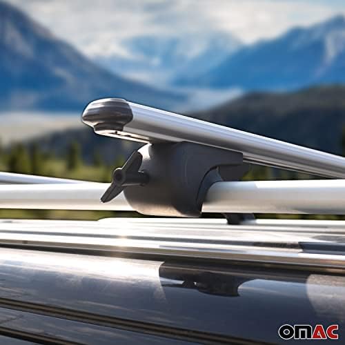 OMAC Покривот Рек Крстот Барови Lockable Багаж Превозникот Одговара на Dodge Патување 2009-2022 | Алуминиум Црна Товар на Превозникот