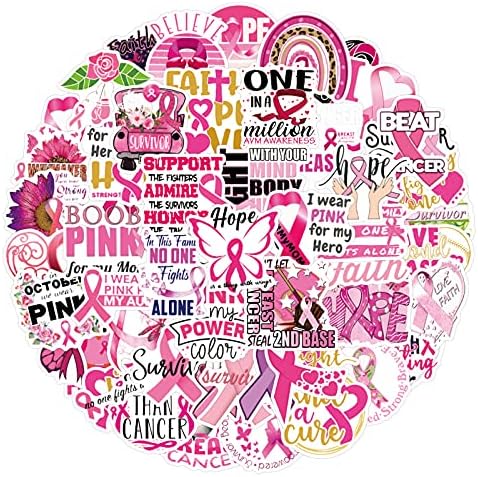 50PCS Рак на Дојка Свеста Налепници,Розова Панделка Налепници,се Грижат за Здравјето на Жените Водоотпорен Винил Налепници Decals