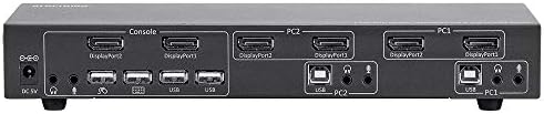 Monoprice 4K 2-Порта DisplayPort 1.2 А & USB 2.0 KVM Switch, Вклучува Два USB 2.0 Податоци Порти со Над-Струја за Откривање и Заштита