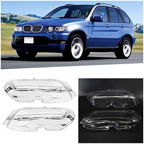 LQIAN Светлата Поклопец на Леќите на Автомобил Огледало Покрие Автомобил Светла Headlamp Јасно Леќа Замена Одговара за BMW E53 Х5 2004-2006 (Боја : Пар)