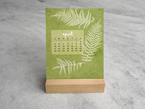 2022 Биро календар со дрвена основа, Флора | Desktop календар 2022, стандардна големина | Calendar 2022