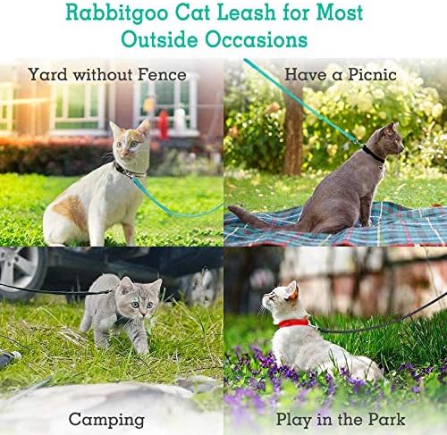 rabbitgoo 2 Пакет Мачка Leashes - Долго Најлон Милениче Поводник, да се Избега Доказ Трајни Одење Води, Лесна Контрола Надвор Мачка