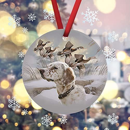 Божиќ Керамички Украси,Куче со Птици Шампањ Злато Божиќ Украси Cyclonic Празнична Спортови за Раѓање Објава