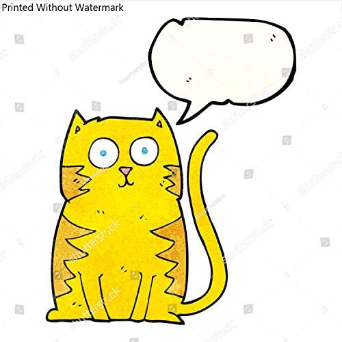 KwikMedia Постер Репродукција на неограничена власт Говор Меур Текстура на Цртан филм мачка