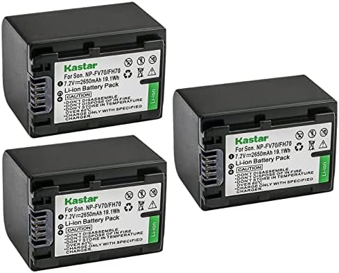 Kastar 3-Пакет НП-FV70 Замена на Батеријата за Sony HDR-PJ810, HDR-PJ820, HDR-PJ820E, HDR-TD10, HDR-TD20, HDR-TD30, HDR-XR150, HDR-XR155,