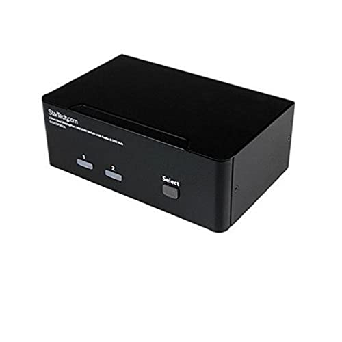 STARTECH.COM 2 Порт Двојна DISPLAYPORT USB KVM Преклопник со Аудио & USB 2.0 ХАБ