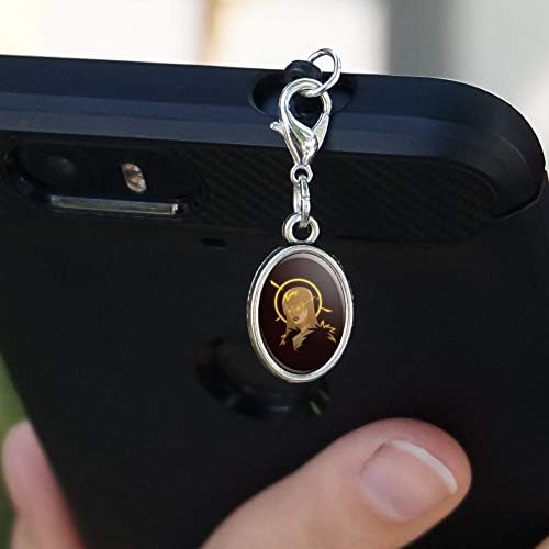 ГРАФИКА и ПОВЕЌЕ Темен Ангел Жена со Злато Ореол Мобилен Мобилен Телефон Џек за Слушалки Овална Шарм одговара на iPhone, iPod Галакси