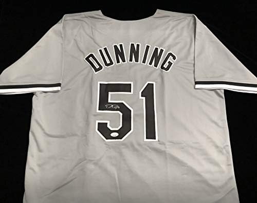 Dane Dunning Потпишан Autographed Сива Бејзбол Џерси со JSA ГРБ - Чикаго Белата Сокс Стомна - Големина XL