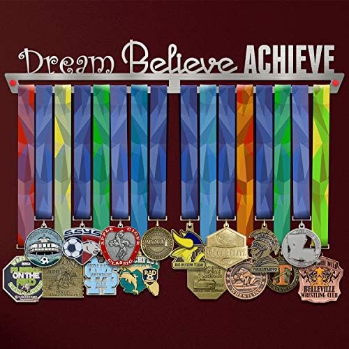 ПОБЕДА ЗАКАЧАЛКИ Сон Веруваат Постигне Медал Закачалка Display - Ѕид Монтирани Награда Метален Држач - од Нерѓосувачки Челик