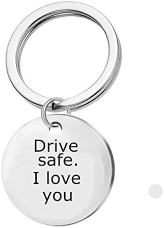 LZIYAN Вози Безбедно Те Сакам Keychain Букви Круг Ознака Копче Прстен Креативен Подарок за Сопруг и Татко
