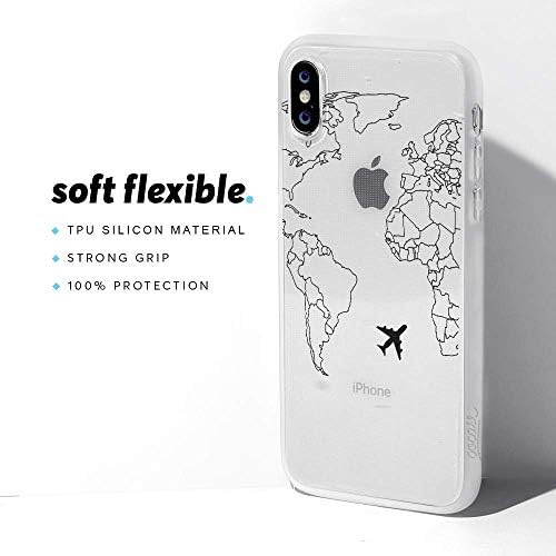 Gocase Жирафа Случај Компатибилен со iPhone 7 Транспарентен со Печатење на Силиконски Транспарентен TPU Заштитна Отпорно на Гребење