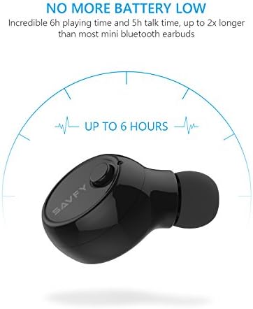 Мини Bluetooth Слушалки, SAVFY Безжична V4.1 Bluetooth Earbud со Магнетни USB Полначи и 6 Час Изведба Bluetooth Слушалки со Микрофон