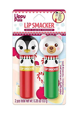 Усна Smacker Lippy Другари - Разладени Eggnog & Матирано Cranbear-y Вкусови, Пингвин & Поларна Мечка, 0.14 оз