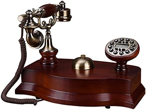 UXZDX Европски Антички Телефон Земјени Цврсто Дрво Телефон со Caller ID, Копче за Бирање, позадинско осветлување Handsfree, Механички
