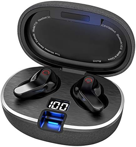 Безжична Bluetooth Earbuds,Бучава Поништување на Bluetooth 5.0 Слушалки со Микрофон, Водоотпорен со Mics Допир за Контрола на Бас