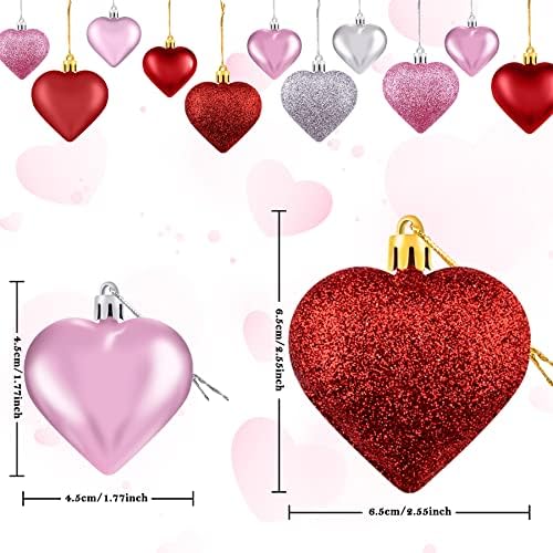Duufin 45 Парчиња Денот на Вљубените Срцето Украси Срцето Baubles Валентин Срцето Украси во Облик на Срце Baubles Виси Украси Украси