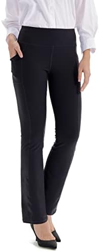 Cifupy Јога Фустан Панталони за Жени Висока Половината Работа Панталони Жените Bootcut Повлекување На Фустан Панталони со Џебови