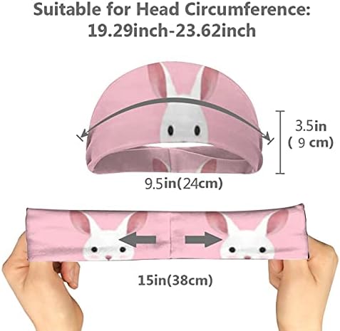 Зајаче Симпатична Headbands за Жените & Мажи Спортски Headband Влага Wicking Тренингот Sweatbands за Трчање, Крстот Обука