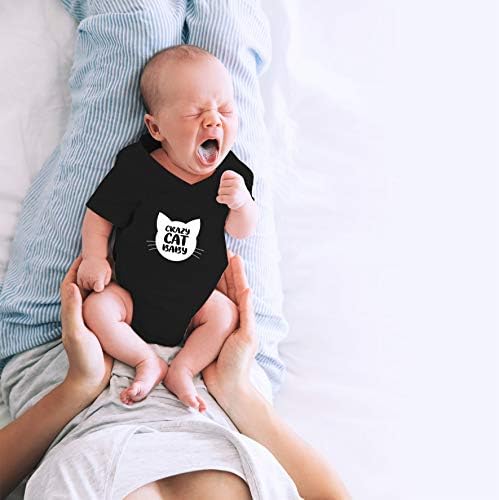 CBTwear Луди Мачка Бебе - Смешно Бременоста Подароци За Мачка Љубители - Симпатична Бебе Во Едно Парче Бебе Bodysuit
